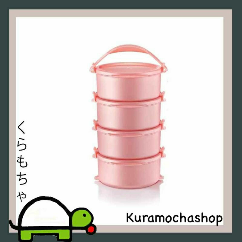 Rantang Makan Tupperware Import bulat susun 4