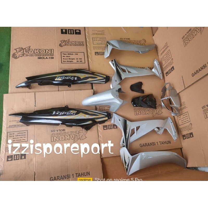 full body halus Vega r new hitam silver + striping