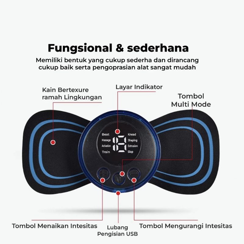 ELEKTRIK MINI MASSAGER EMS ALAT PIJAT TUBUH ALAT TERAPI