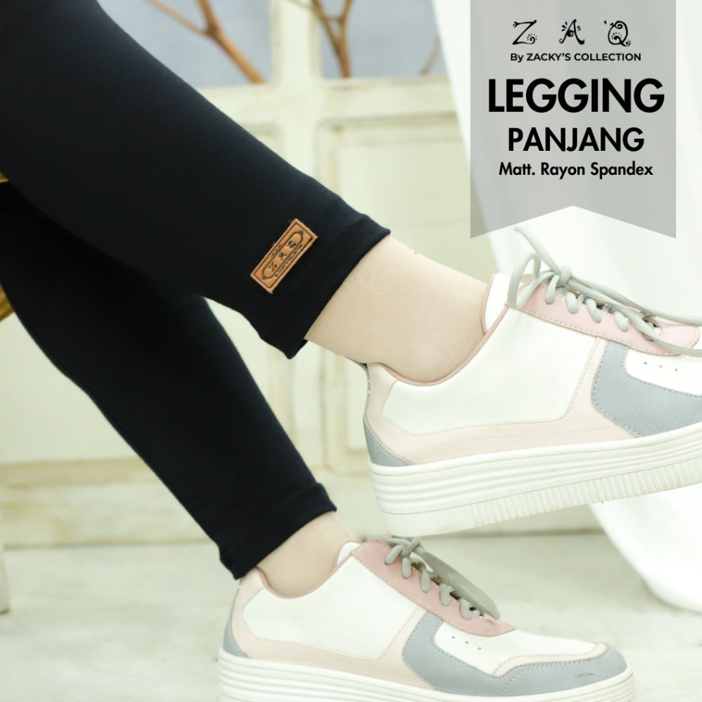 Legging Panjang Wanita Celana legging Rayon Spandek Size L - Jumbo muat BB 90an