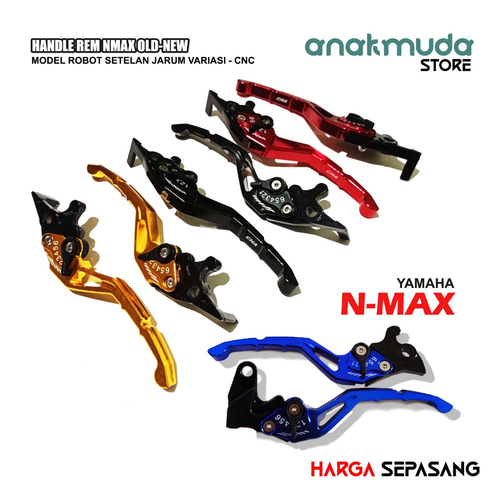 (HRX1) Handle Rem Nmax Nmax 155 CNC Gagang Tuas Hendel Rem Motor N Max Setelan Jarum Variasi