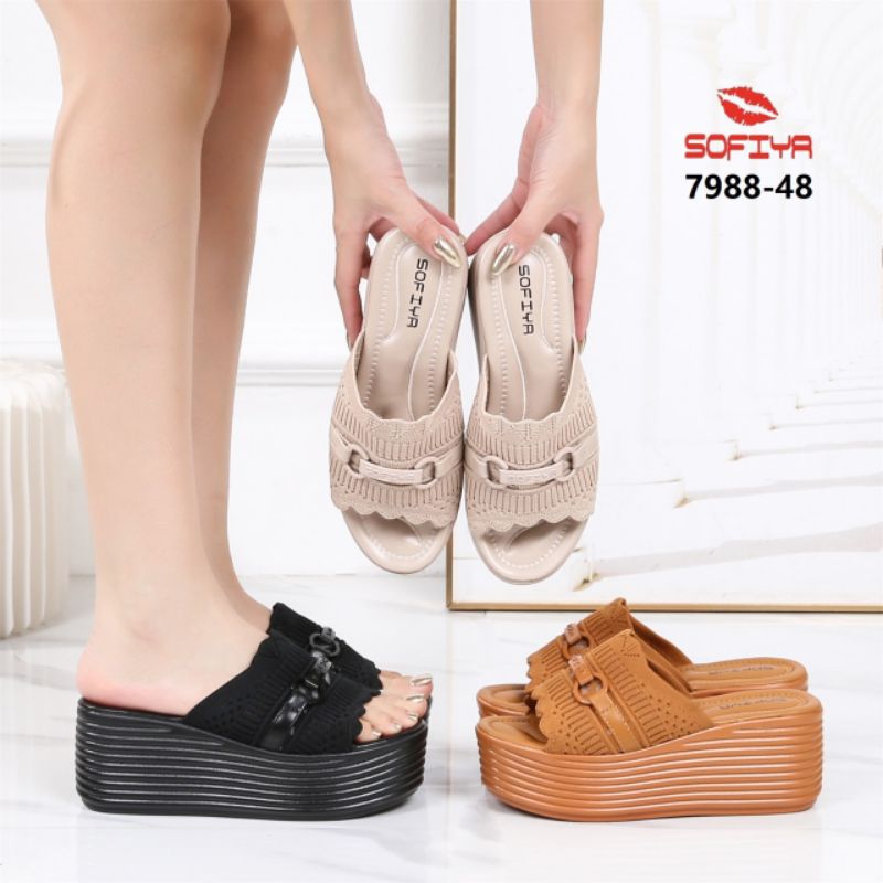 SENDAL WEDGES WANITA IMPORT SOFIYA TERBARU 7988-48