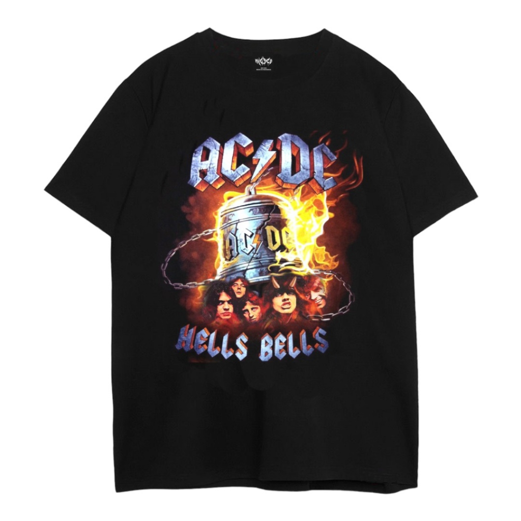 Kaos Acdc Red Logo Bells Unisex / T shirt Metal Pria Wanita