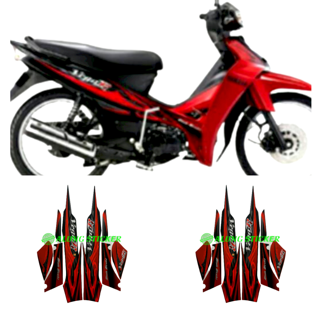 STIKER STRIPING LIST LES BODY MOTOR YAMAHA VEGA R 2008 MERAH
