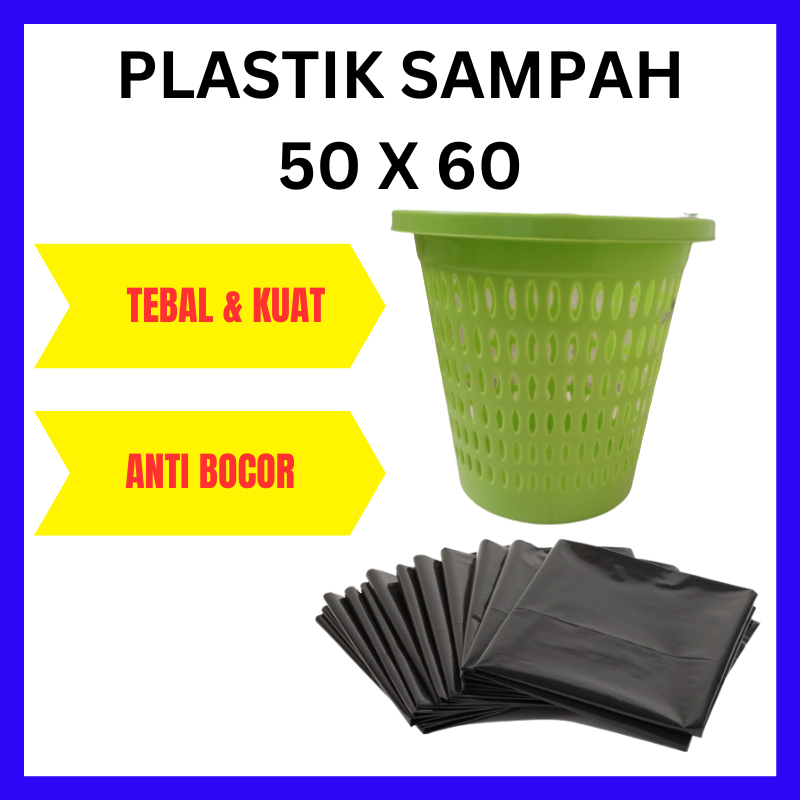 Kantong Plastik Sampah 50x60 cm Kresek Sampah Kantong Sampah Plastik Sampah Bungkus Sampah Buang Sam