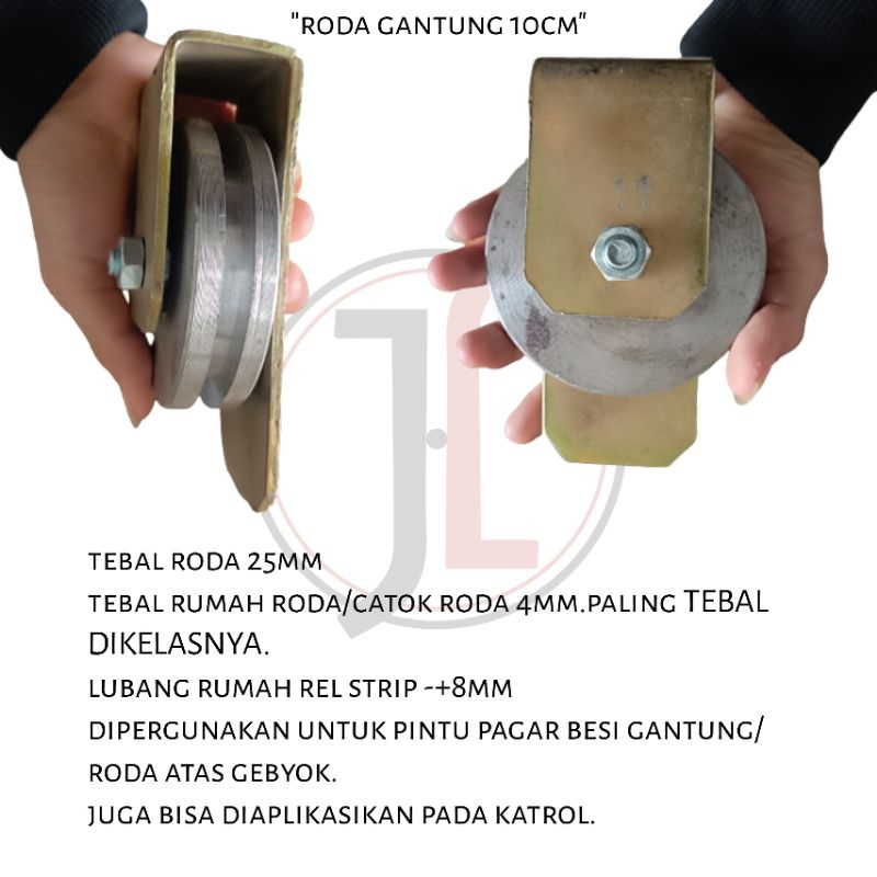 Roda gantung 10cm | roda pagar pintu besi