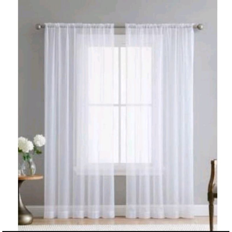 gorden vitrase serut putih transparan gorden daleman