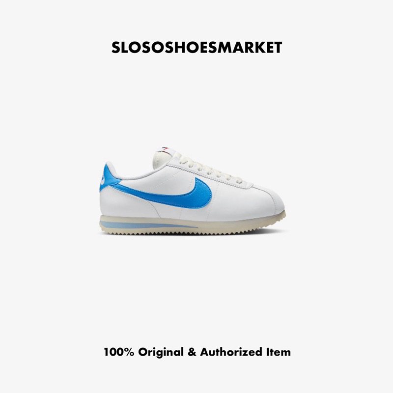Sepatu Sneakers Wanita Nike Cortez White Ice Blue - 100% Original / RESMI