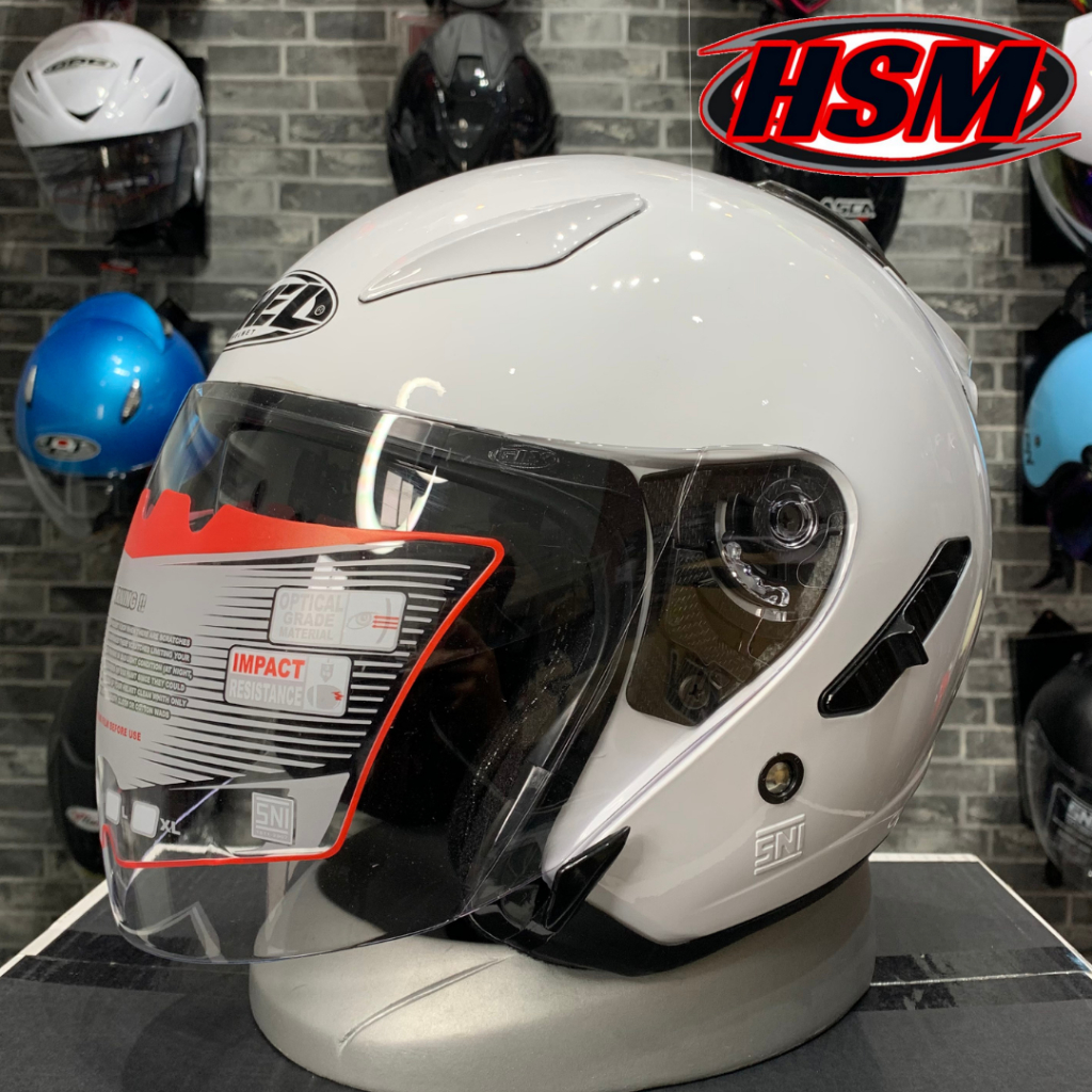 HELM HALF FACE SHELL ROVER SOLID DOUBLE VISOR SNI Motor
