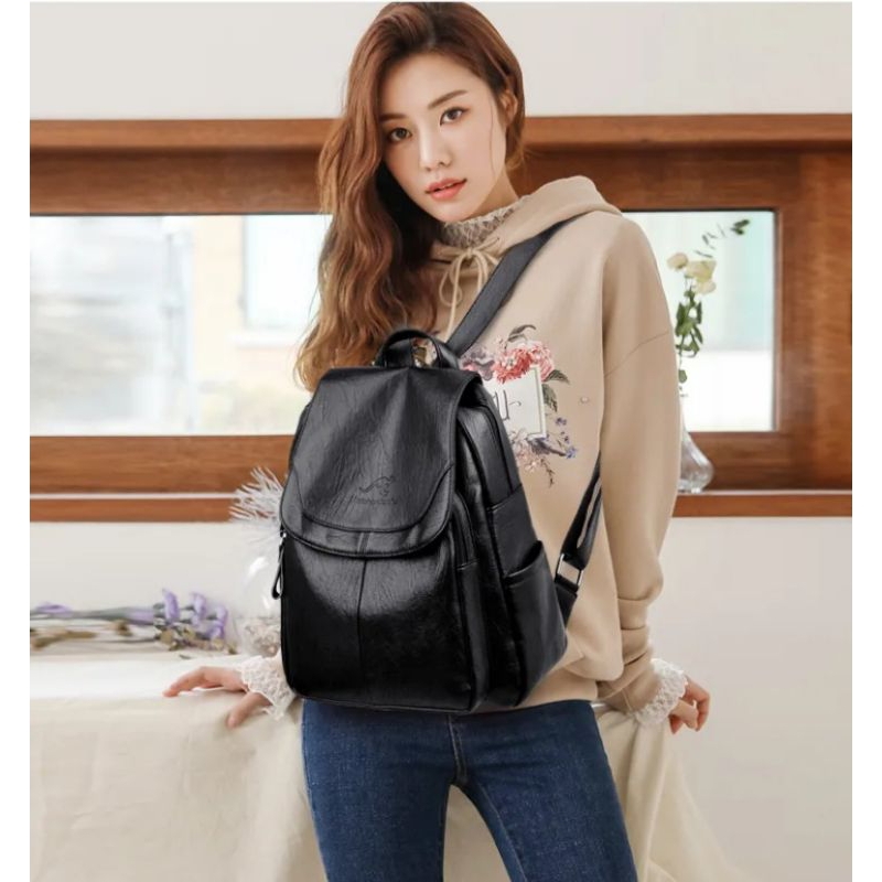 KIANJAYACOLLECTION89 - RANSEL WANITA MEWAH TAS PUNGGUNG KAPASITAS BESAR TAS KULIT LEMBUT TERMURAH