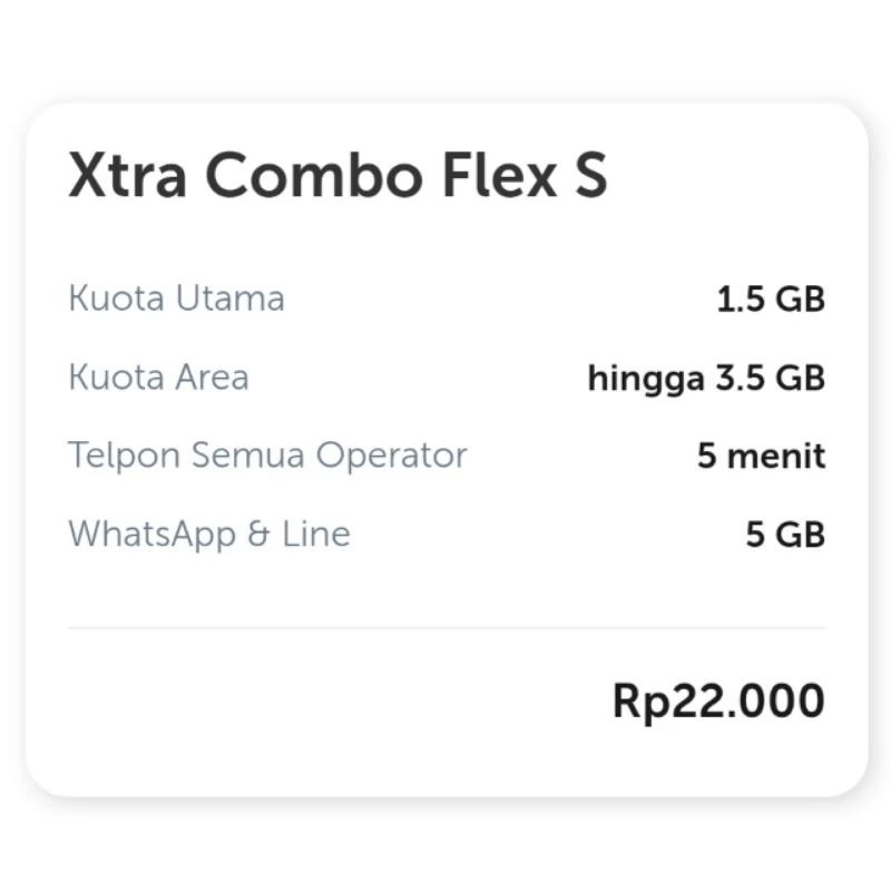PAKET XL DATA XTRA COMBO FLEX S TERMURAH