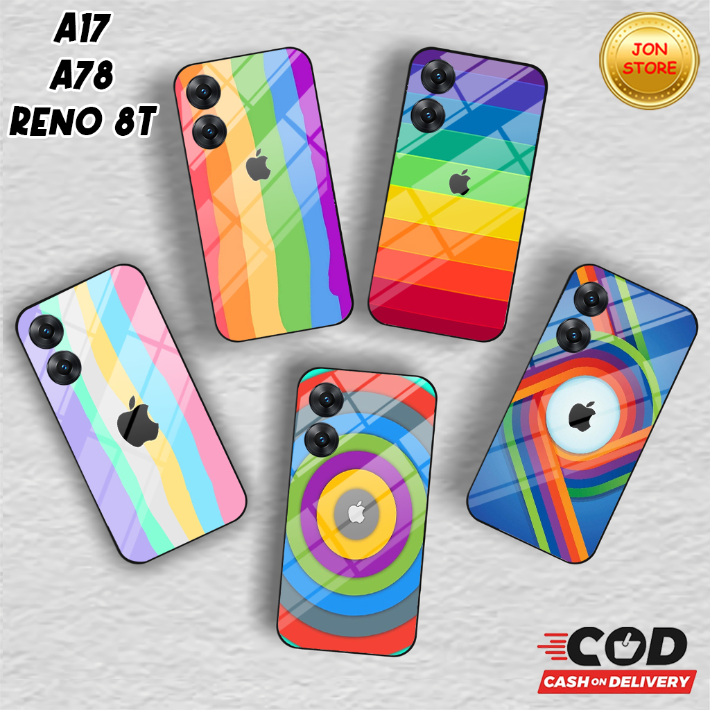 JON-STORE ( JJ 7 ) Sofcase Glossy LOGO APPLE/IPHONE Untuk HP OPPO Reno 8T 4G 5G  A17 A17k a78 4G  A7