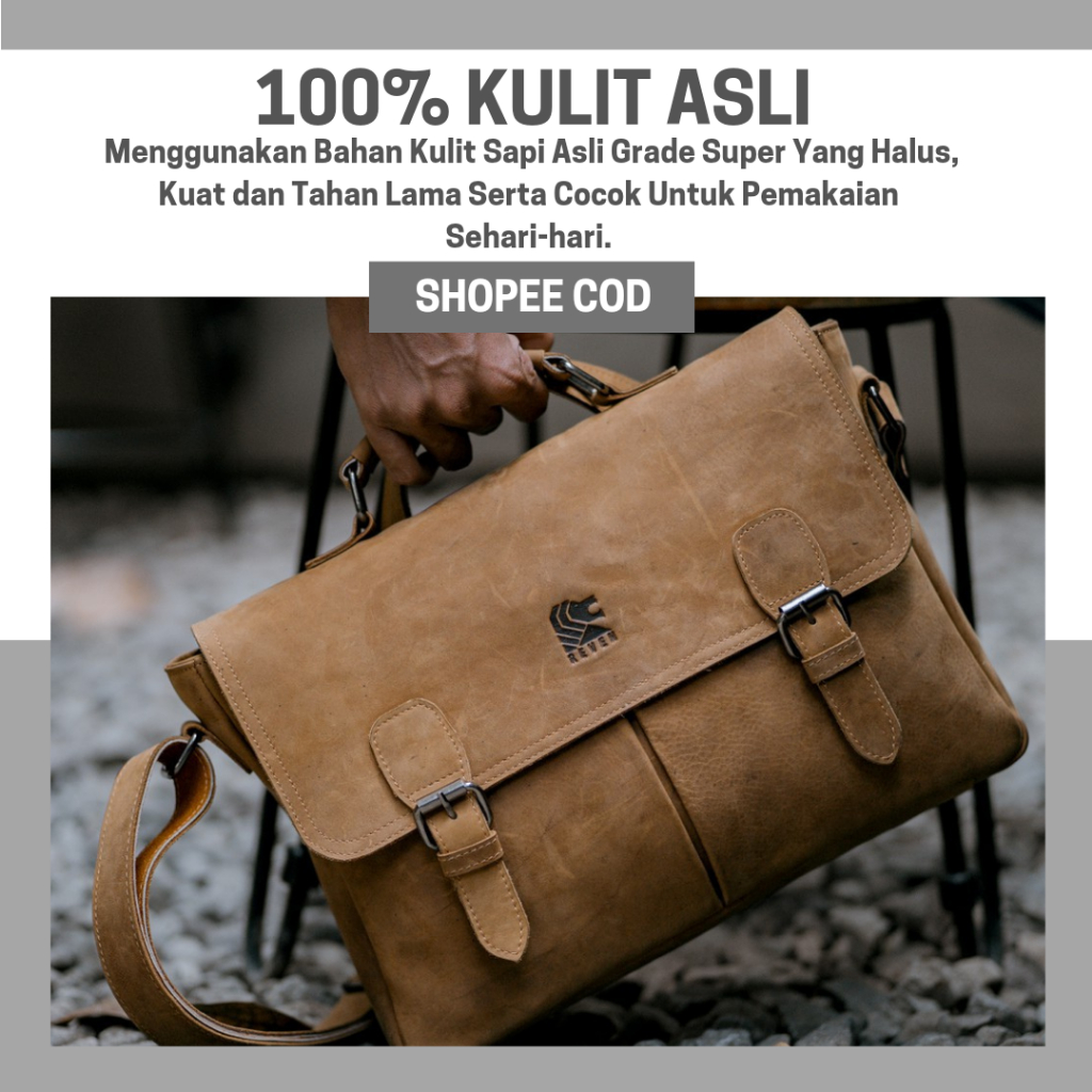 Tas Kerja Kulit Pria Reven Asgard Bag Branded Original Kulit Sapi Asli Premium