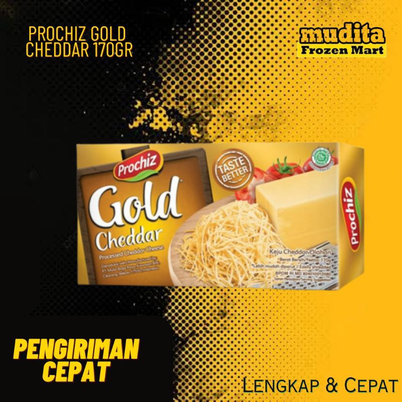 

Keju Cheddar cheese Prochiz Gold (170gr)