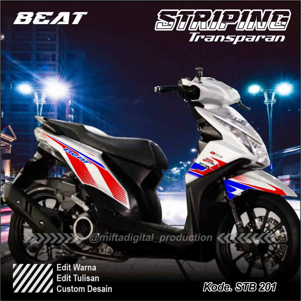 Setriping Beat Street  Custom Desain - Beat FI - Beat Esp - Beat Street Esp - Striping Sticker Beat