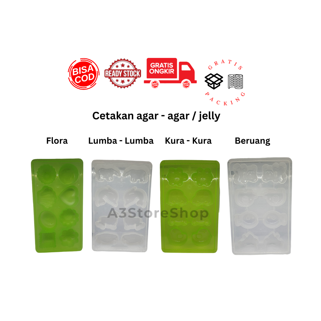 Cetakan agar jeli puding plastik loyang ager jelly pudding aneka motif es batu ekonomis bisa COD murah