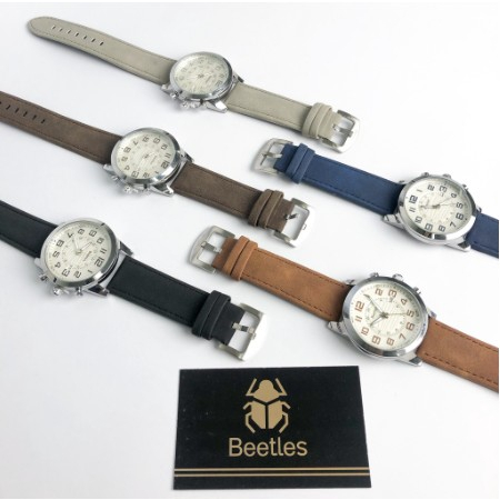 BEETLES Arthur Jam Tangan Kulit Analog Pria Anti Air