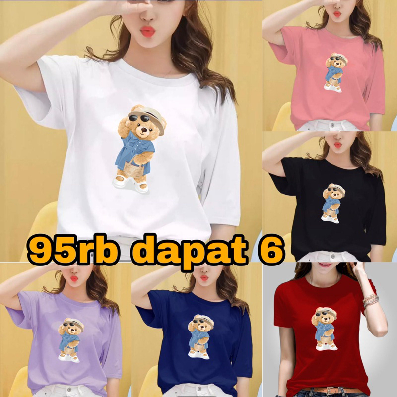 kaos baju wanita 100rb dapat 6/atasan wanita bahan babyterry