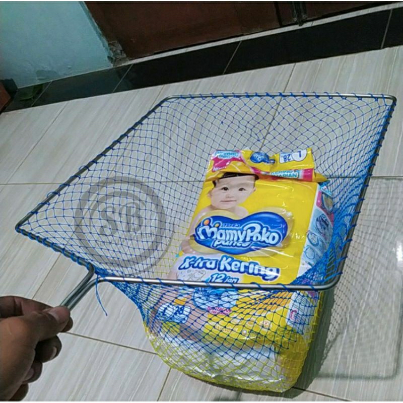 Jaring Seser Serok Ikan Kotak Ring Stainless