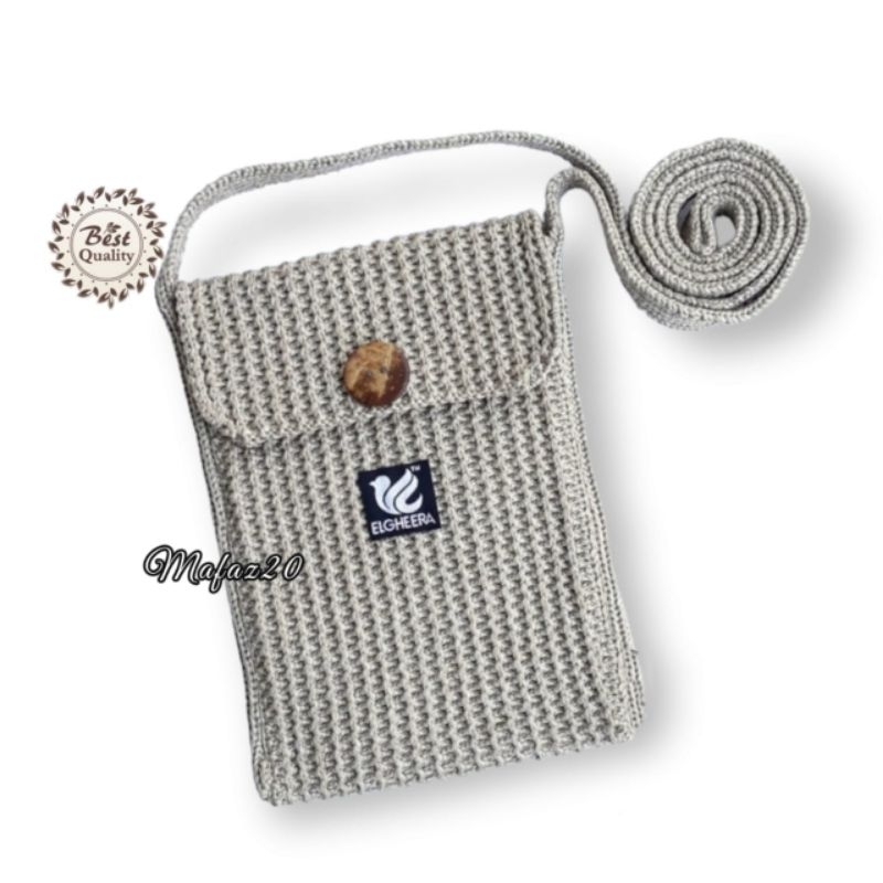 Tas selempanh Rajut hp model polos wanita/pria unik simple