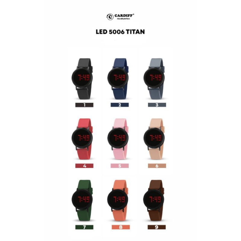 JAM TANGAN CARDIFF TOUCH SCREEN LED BULAT