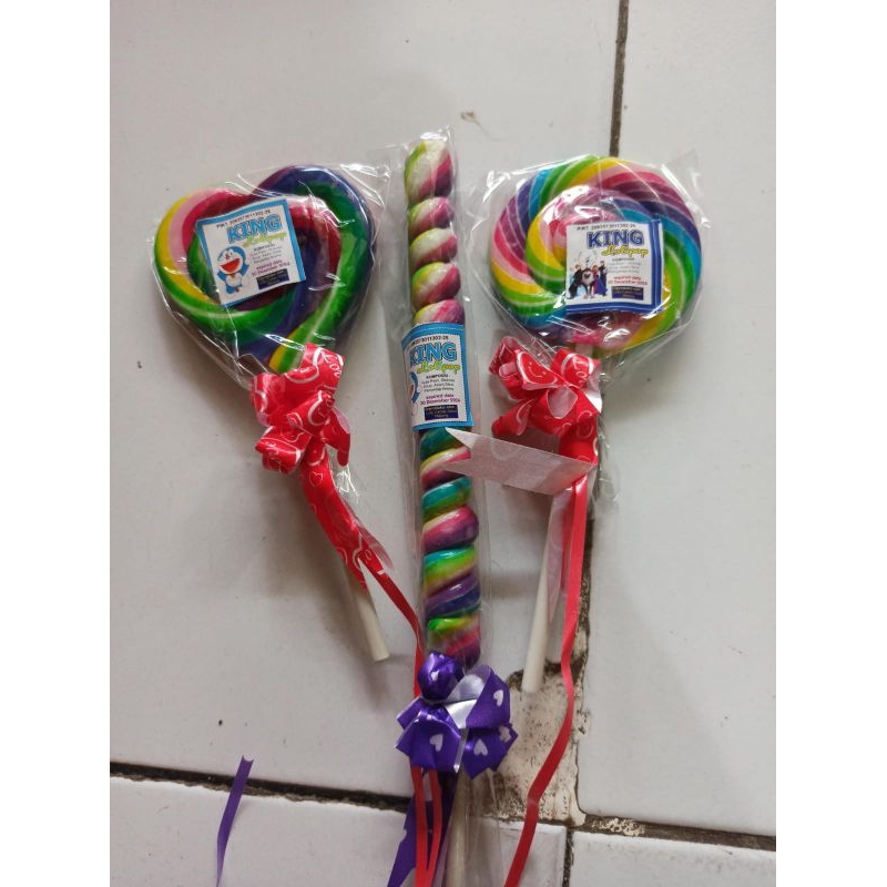 

Permen Lolipop King Bentuk Love Bulat Spiral Ulir 7 Cm Harga Grosir