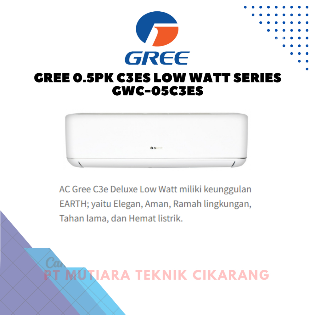 AC GREE 0.5PK GWC-05C3ES LOW WATT SERIES