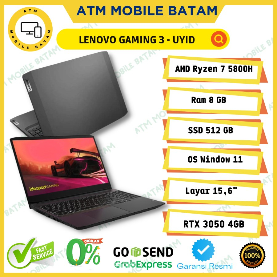 LENOVO IDEAPAD GAMING 3 UYID RYZEN 7 5800H 8GB 512GB RTX 3050 4GB W11
