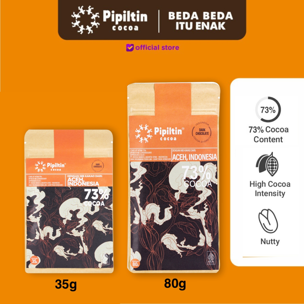 

Pipiltin Cocoa Dark Coklat - Chocolate Bar Aceh 73%