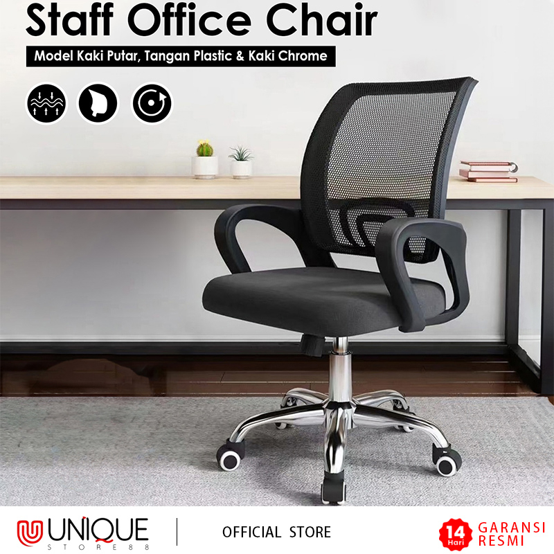 Kursi Kantor Sandaran Mesh Ergonomis Kursi Komputer Hidrolik Roda Kursi Kerja Putar Kuat