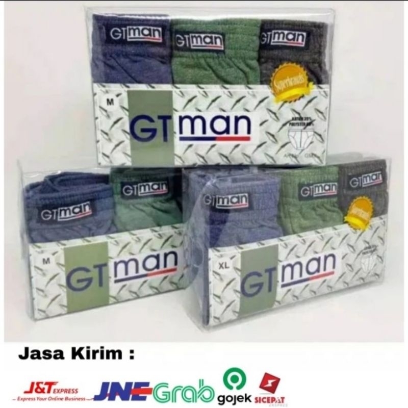 GROSIR [[ 12pcs/1lusin ]] Sempak Celana Dalam Pria Dewasa Gt Man Art GMY S,M,LXL