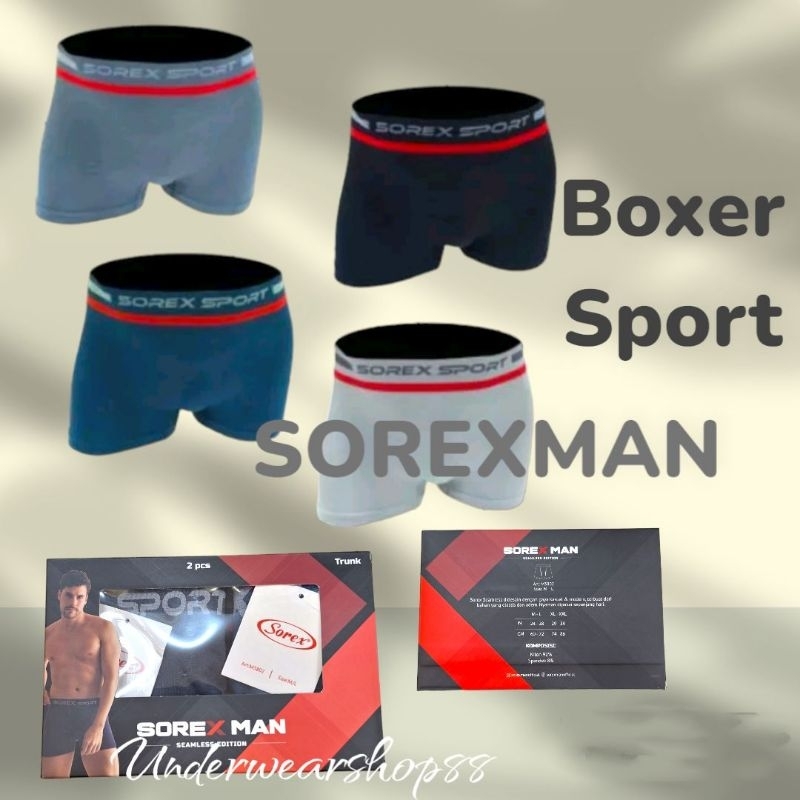 [GROSIR]Sorex-Celana Dalam Cowok Boxer SOREX/CD Cowok Boxer Sorex Seamless Edition/1box isi 2pcs