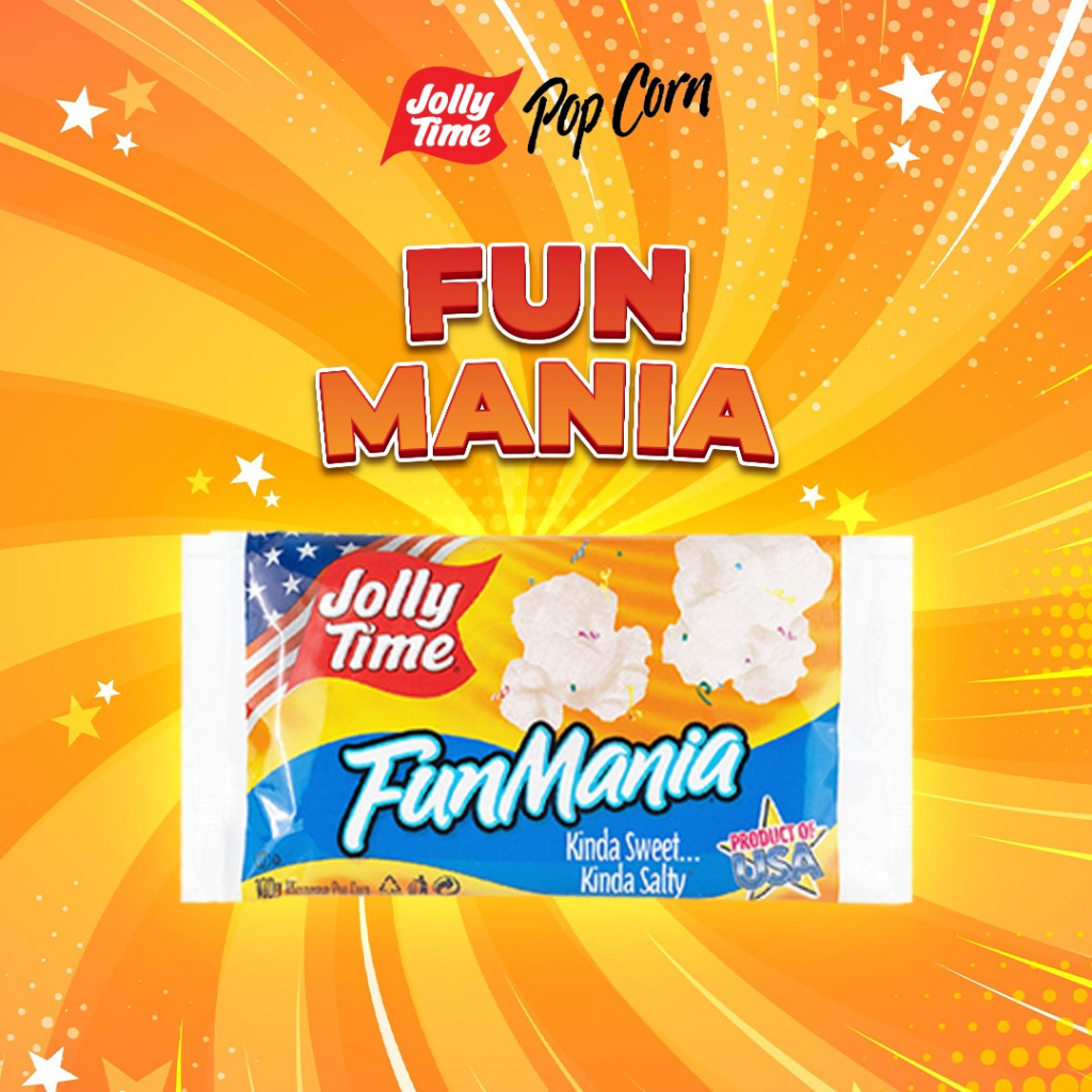 

Jolly Time Microwave Popcorn - Fun Mania Product Of USA -Live