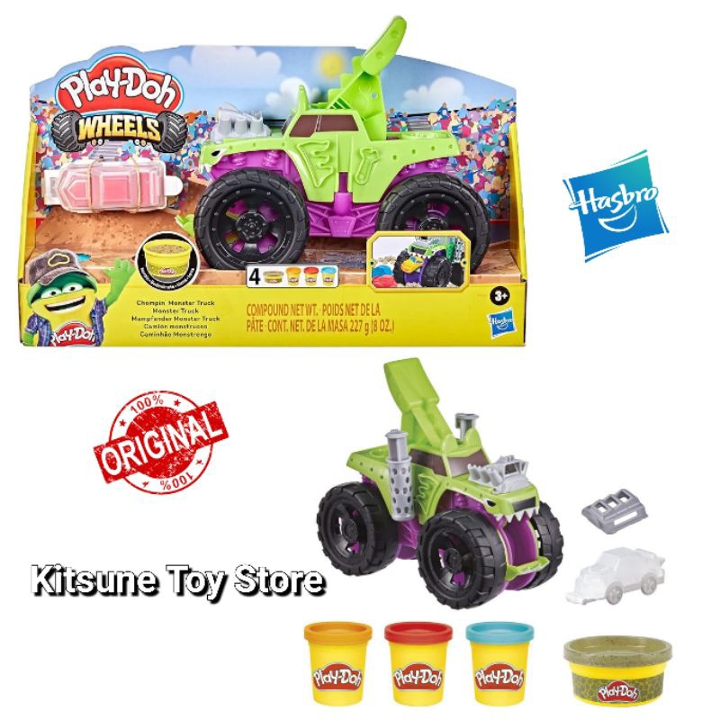 Play Doh Wheels Chompin' Monster Truck Original F1322 - PlayDoh Hasbro Mainan Plastisin