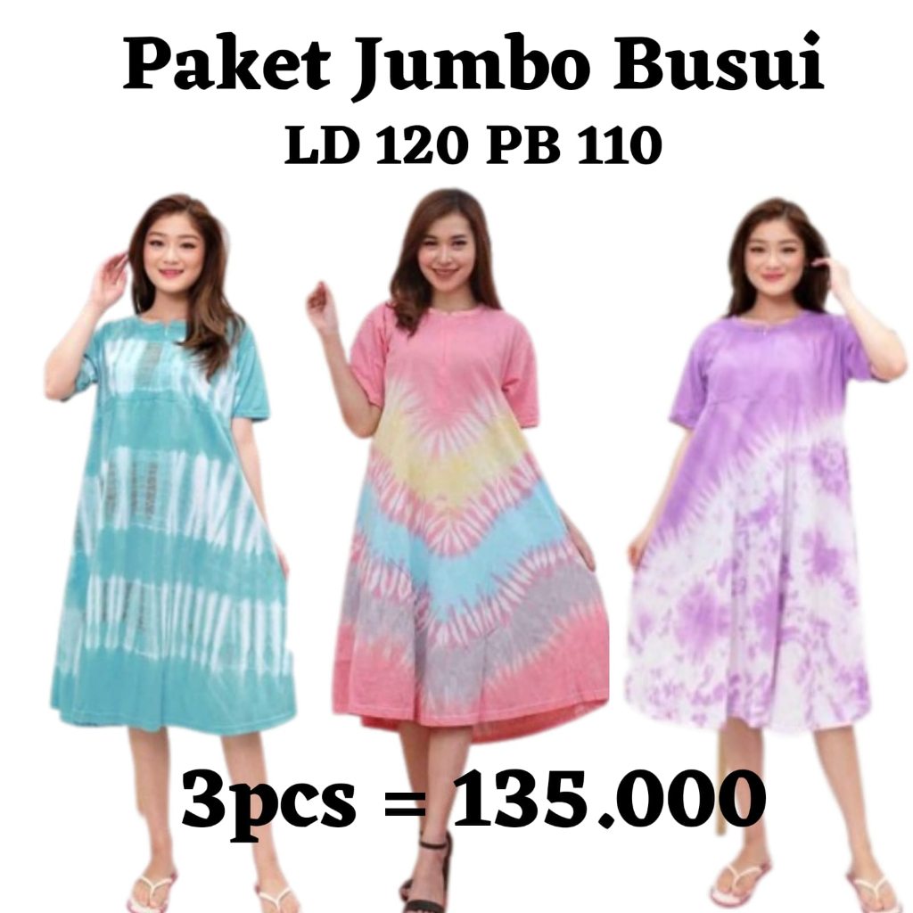 ARSYANASTORE-(COD) Paket 3pcs Daster Payung Jumbo Daster Bumil Busui LD 120 Daster Kaos