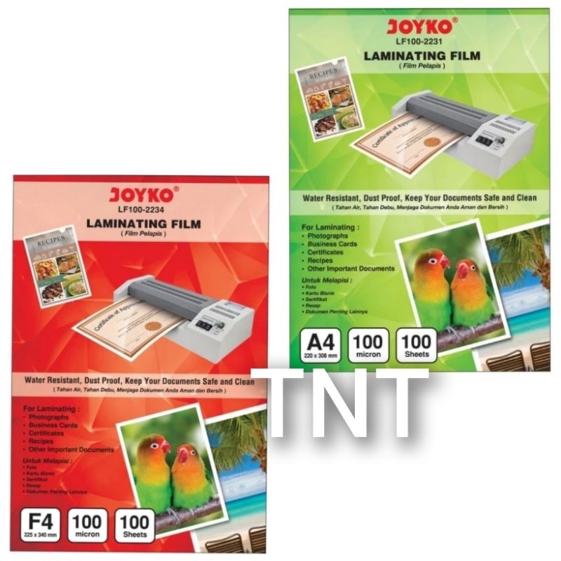 

Plastik Laminating Film Joyko Folio A4 100mc 100 Lembar