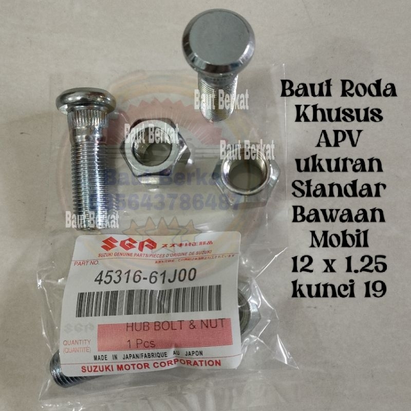 baut roda APV standar mobil suzuki APV baut mur roda APV baut roda suzuki APV pendek 4.5cm