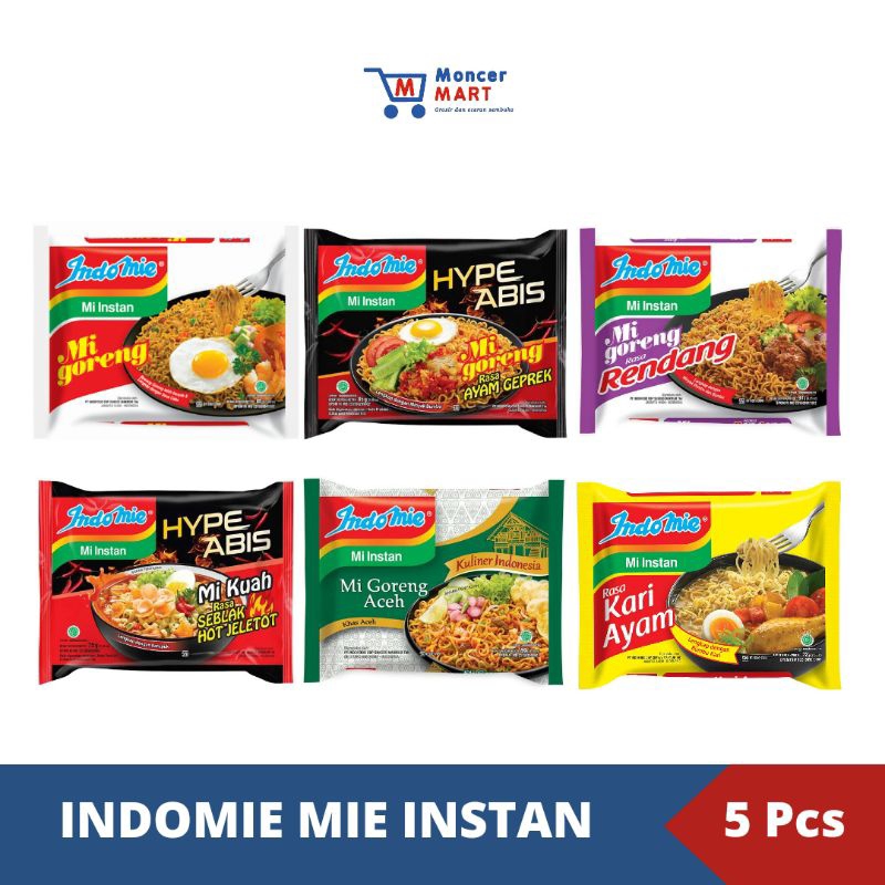 

Indomie All Varian Mie Instan 5 Pcs | Indomie Goreng | Indomie Ayam Geprek | Indomie Rendang | Indomie Seblak Hot Jeletot | Indomie Goreng Aceh | Indomie Kuah Kari Ayam