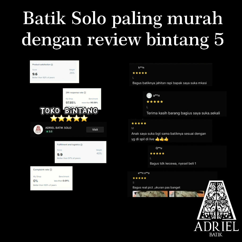 Paket Hemat Harsha Batik Premium (Kemeja Pria / Outer Wanita) - Kemeja Outer Batik Premium Solo