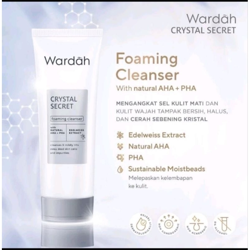 WARDAH White Crystal Secret Facial Wash with Natural AHA Sabun Cuci Muka
