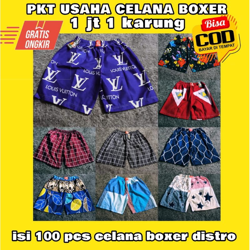 Paket Usaha Boxer Distro 1 Jt 1 Karung get 100 pcs Boxer Pria Dan Wanita
