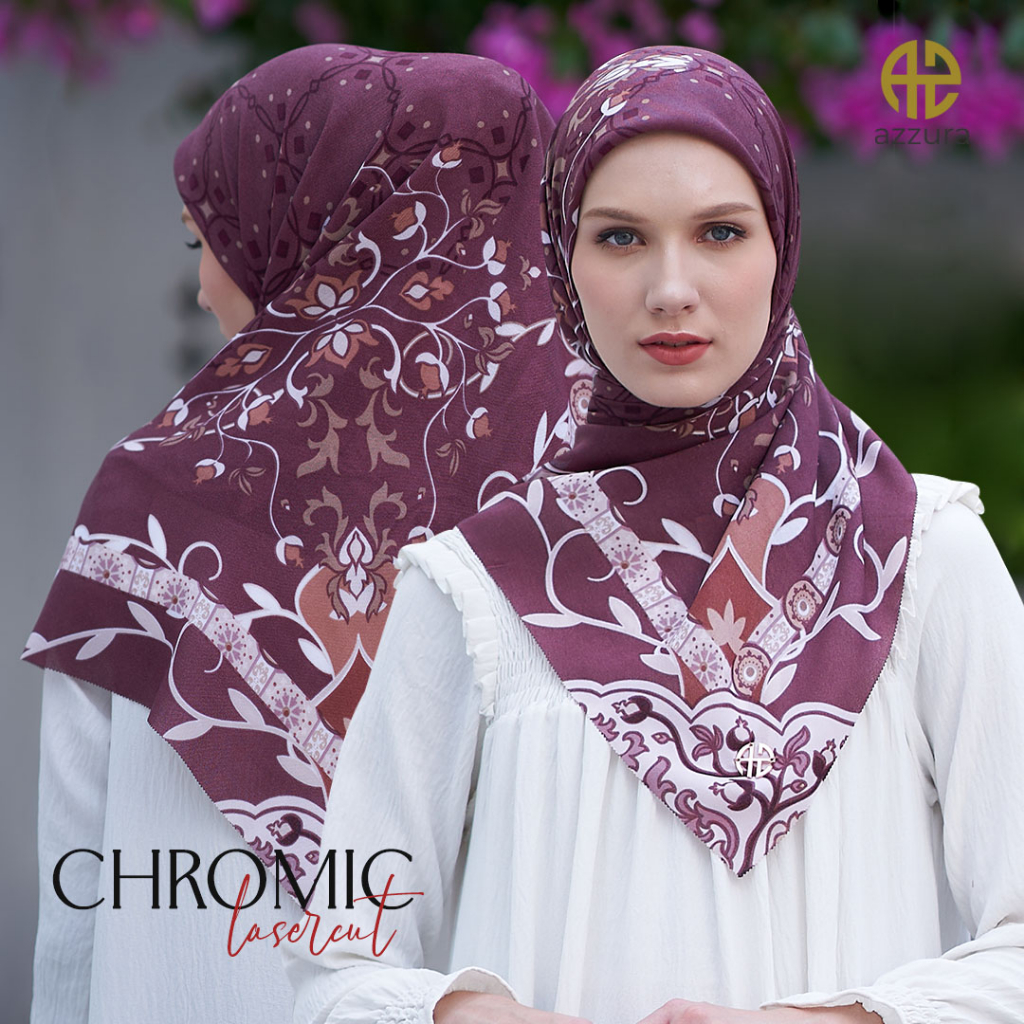 New Chromic 8 - [Lasercut] Azzura Scarf (Kerudung Segi Empat Serat Perancis Premium Wanita Muslim) S
