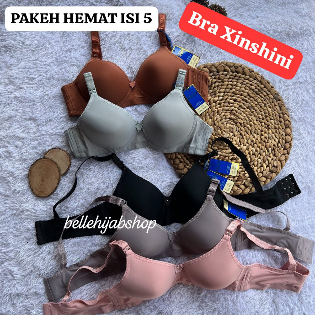 (5 PCS) BRA XINSHINI POLOS BH WANITA XINSHINI PAKET HEMAT ISI 5 BELLEHIJABSHOP