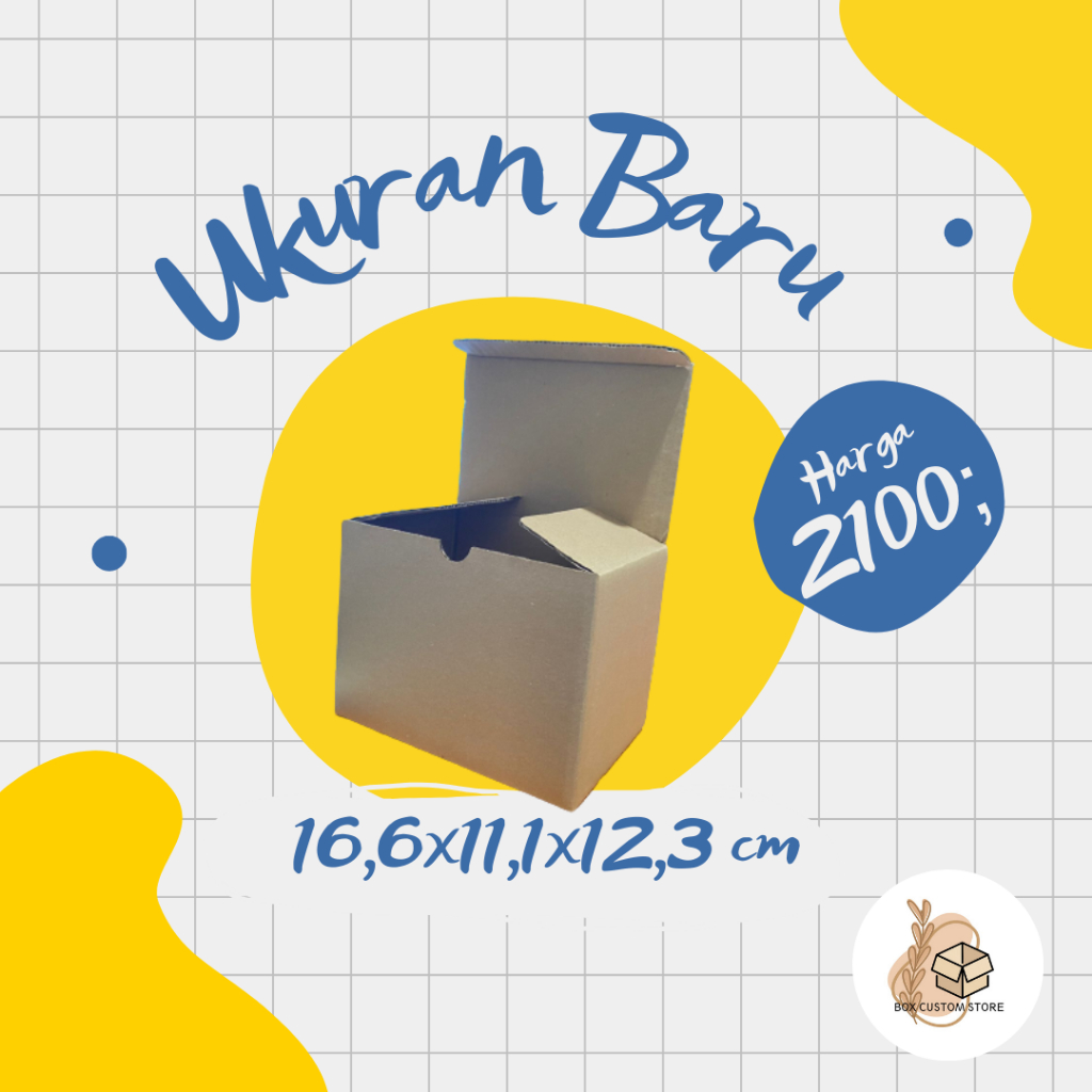 

Packing Kardus Fliptop Box Die Cut Polos Ukuran 16,6cm x 11,1cm x 12,3cm