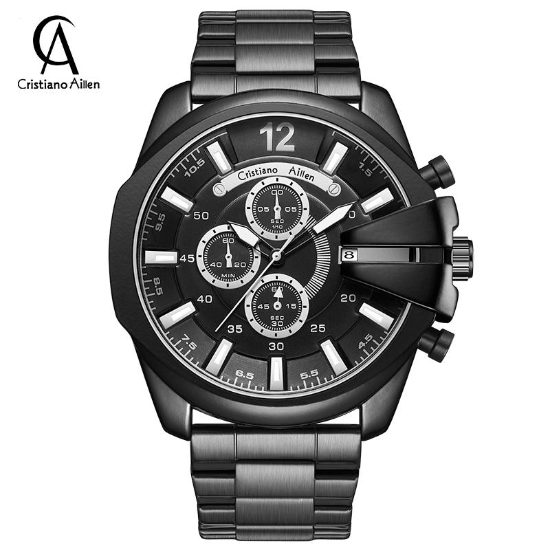 Jam Tangan Pria Cristiano Aillen CA 0832G Quartz Stainless Steel Analog