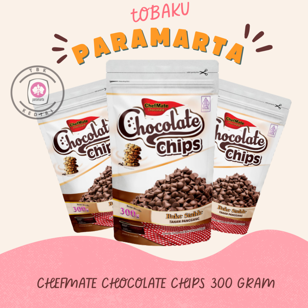 

CHOCO CHIPS CHEFMATE 300 GRAM / CHOCOLATE CHIPS CHOCO CHIPS