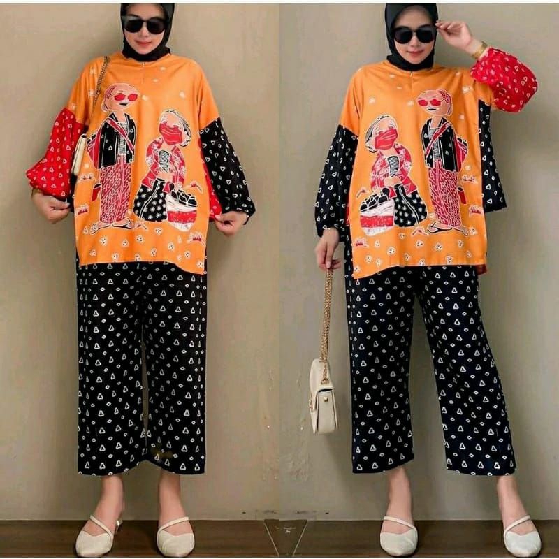 SETELAN TEJO JAMU GENDONG SEMERBAK BATIK ORIGINAL ONE SET TEJO SETELAN WANITA KEKINIAN VIRAL KEKINIA