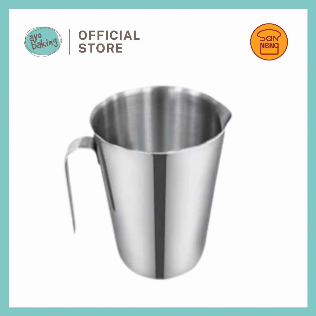 SANNENG - SN4713 - Stainless Steel Measuring Cup (1000ml) / Gelas Ukur Stainless 1000 ml