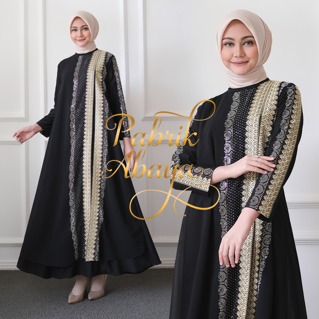 GAMIS ABAYA TURKEY #5050 BORDIR PAYET BY PABRIK ABAYA