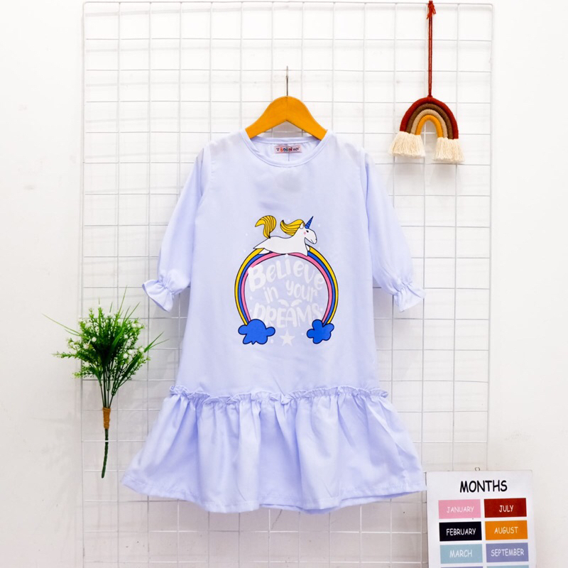 GAMIS RUFFLE SABLON//GAMIS ANAK//